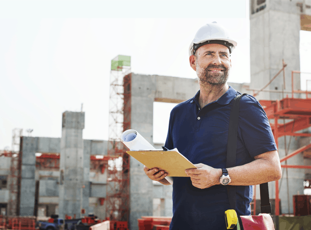 Contractor on the build site