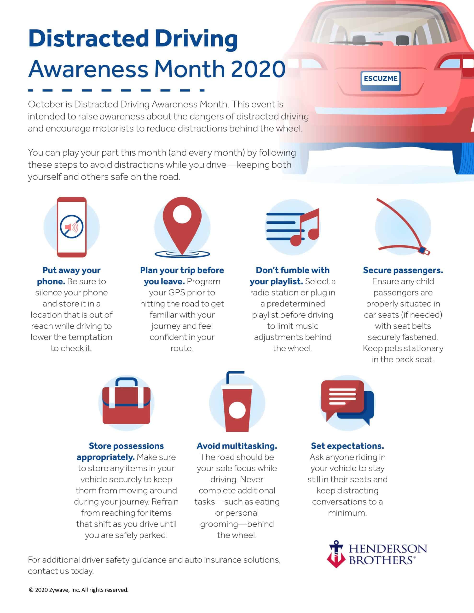 Distracted Driving Awareness Month  Infographic scaled