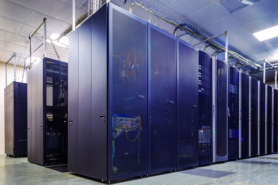 large bank of servers serving the technology industry